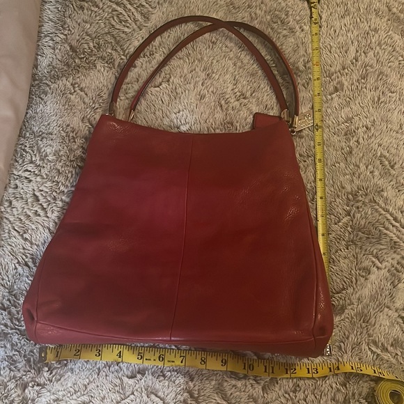 Red leather coach bag. Great used condition. - Picture 3 of 5